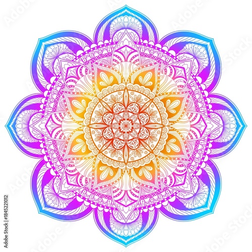 mandala round ornament coloured pattern