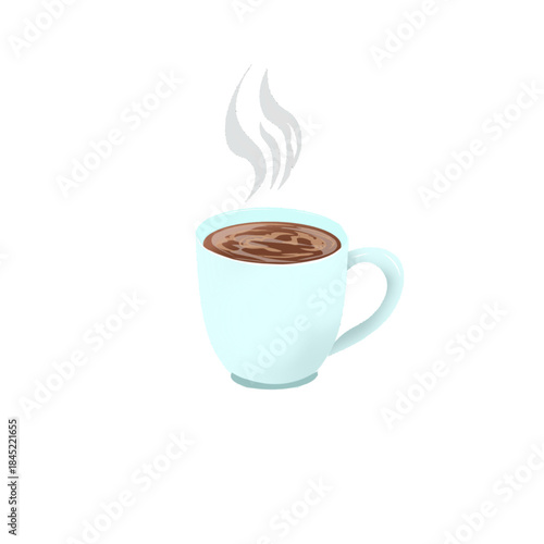 a cup of hot chocolate drink without a background