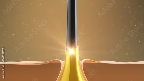 Hair nourishing vitamins are penetrating into the hair roots to solve the problem of damaged hair and split ends.