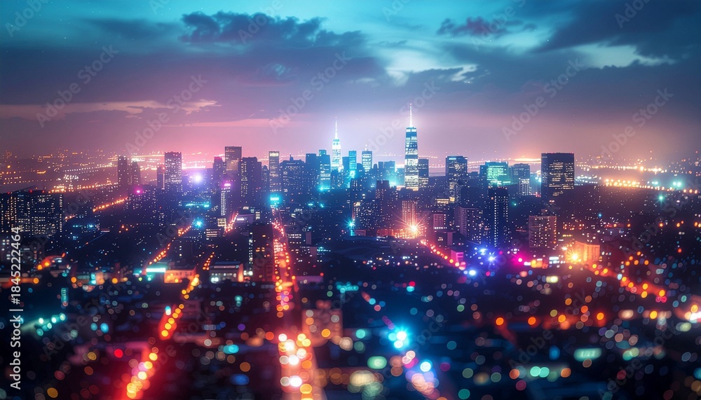 Obraz premium night city view