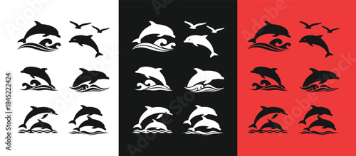 Dolphin silhouette decal sticker designs