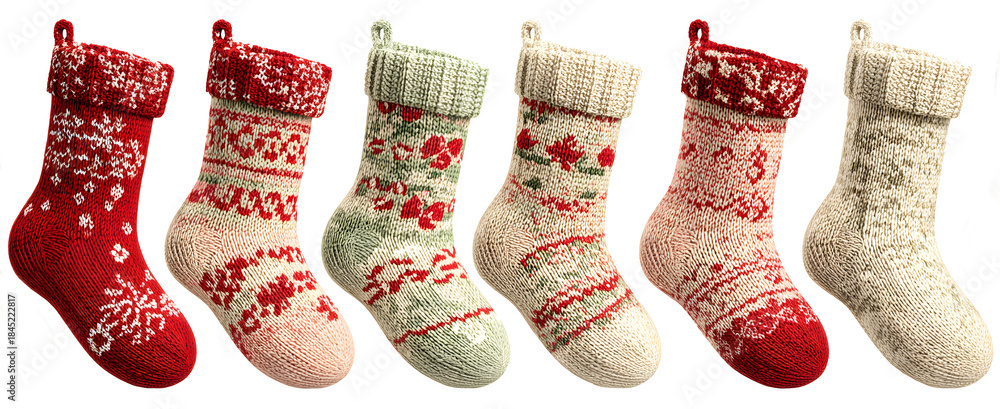 Naklejka premium christmas socks isolated on a white background