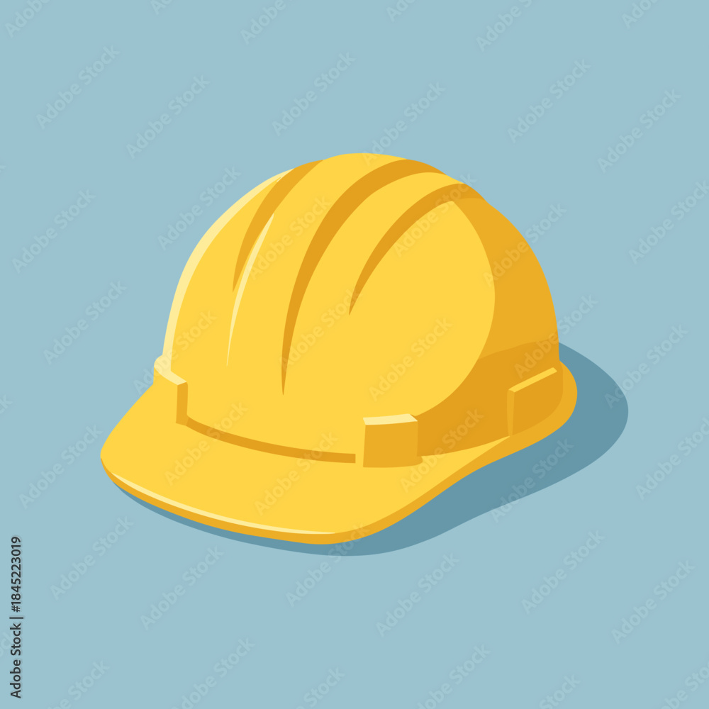 Fototapeta premium Vibrant yellow hard hat for construction and safety