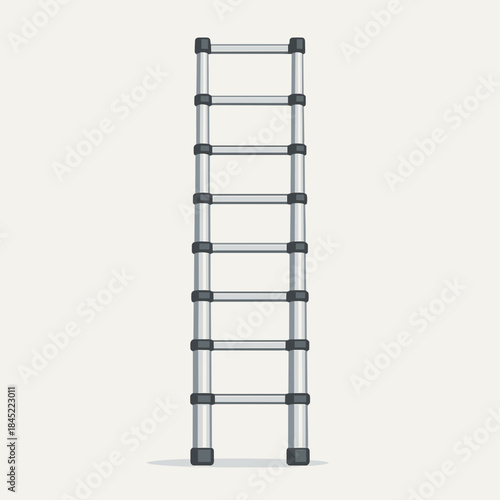 Sturdy telescopic metal ladder for climbing and reaching high shelves safely