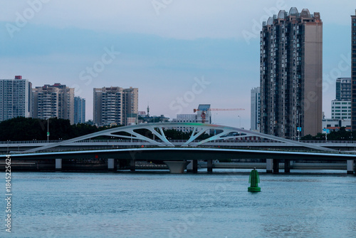sunset over the city in autumn