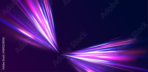 Swirl road color line light motion traffic speed night city.
