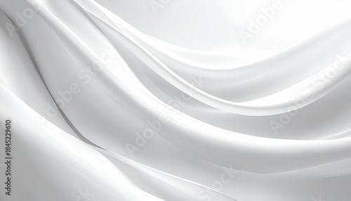 Fototapeta Naklejka Na Ścianę i Meble -  白い布のような滑らかな曲線が重なる抽象的3D背景