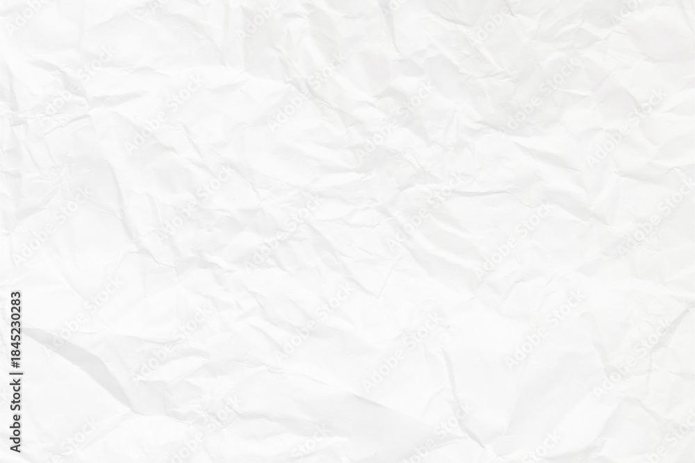 Obraz premium Crumpled white paper texture background design element Close-up of crumpled white paper. A textured surface of wrinkled paper Crinkled white paper texture PNG Plain white paper texture background.
