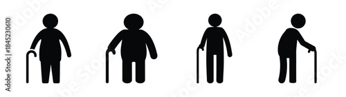 Stages of aging, representing progression from youth to old age.