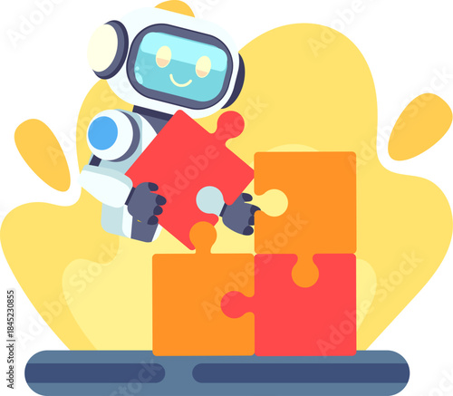 Robot solving puzzle