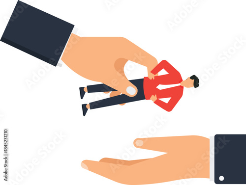 Businessman Handover for Employee Transfer and Corporate Recruitment Human Resources Talent Acquisition New Job Career Change Staff Management Business Support