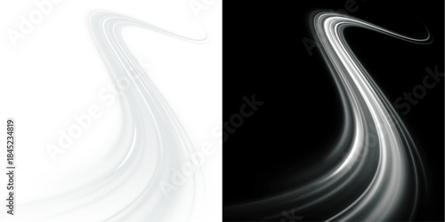 Swirl road color line light motion traffic speed city night.
