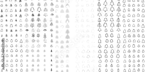 A grayscale pattern of various abstract shapes and symbols fills the frame