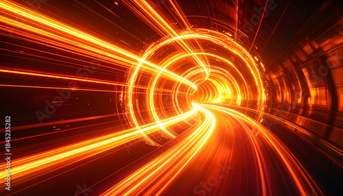 炎のような赤光トンネル・S字カーブの超高速空間