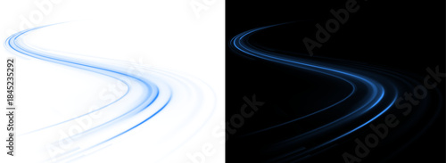 Road line color swirl light motion speed traffic city night.
