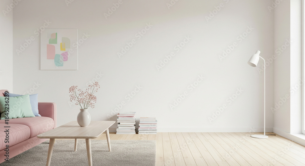 © adi - Minimalist Colorful Interior Background with Negative Space © adi - Minimalist Colorful Interior Background with Negative Space