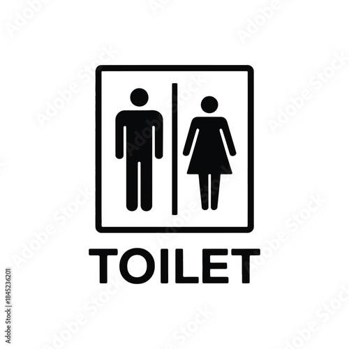 Toilet restroom sign male and female gender symbols for public area washroom door vector graphic isolated icon