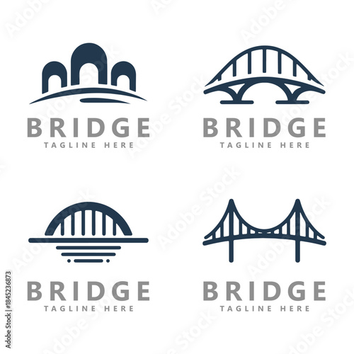 Bridge logo vector icon Set illustration