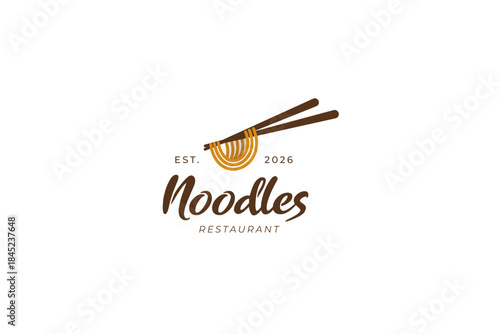 Noodles logo for Asian restaurant and food brand