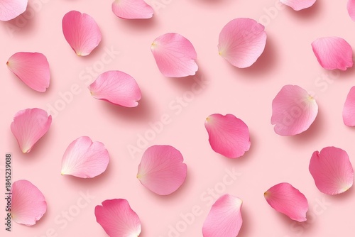 Elegant and Serene Delicate Pink Roseleaf Array with Soft Petals on a Tranquil Minimalist Background