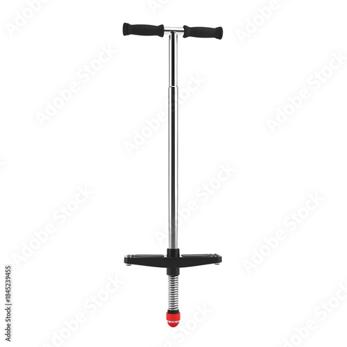 Modern pogo stick with red base on black background