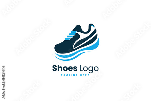 Shoes logo design for footwear and fashion brand