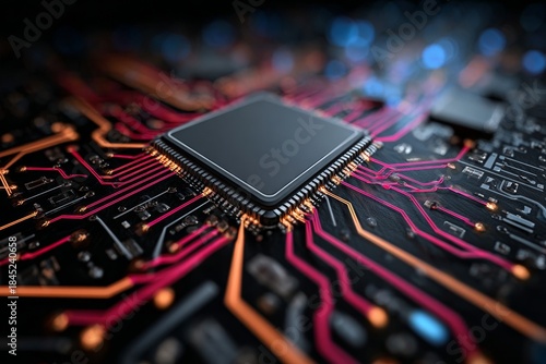 Micro engineering marvels illuminate the future of computing with vibrant and efficient components.