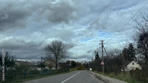 fast car movement through the countryside