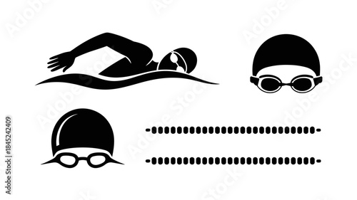 Swimming Sport Icons Set