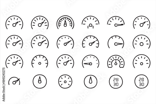 Performance Monitoring Gauge Icons for Web and App UI