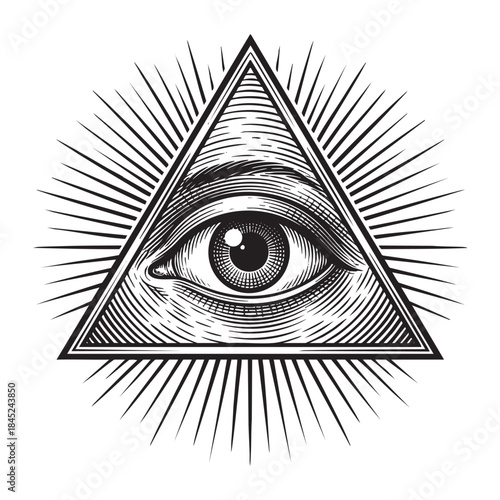 All-Seeing Eye of Providence Masonic Symbol Illustration