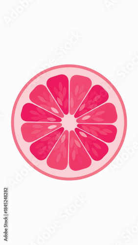 Vibrant Pink Citrus Slice: Juicy Grapefruit Segment Close Up.