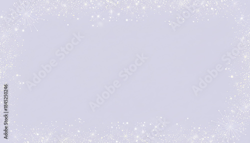 Sparkling Pastel Star Frame Background　Soft Lavender Copy Space with Magical Glitter Particles