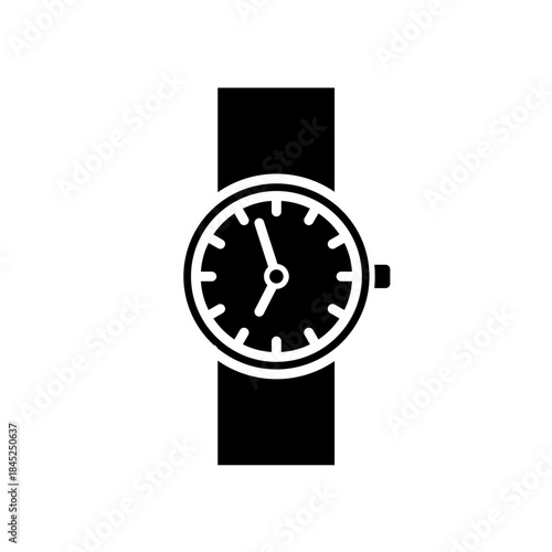 Analog wrist watch - solid vector icon