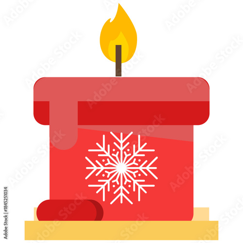 Bright Red Candle Decoration