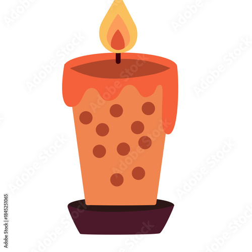 Colored Candle With Flame
