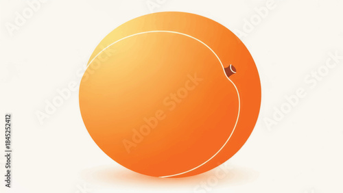 Smooth orange sphere illustration with gradient glow and soft shadow on light background.