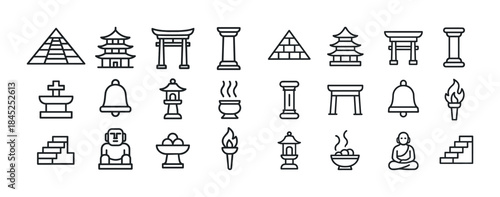 Ancient architecture and cultural icons: temples, pagodas, and s