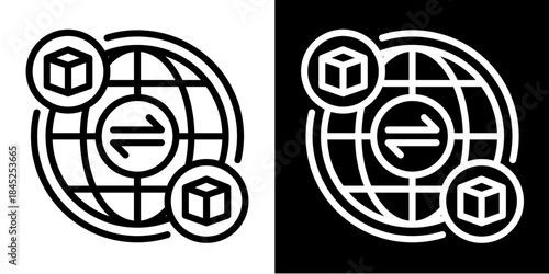 Distributor Icon Set White Style Collection