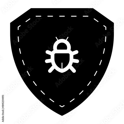 virus shield protection glyph icon