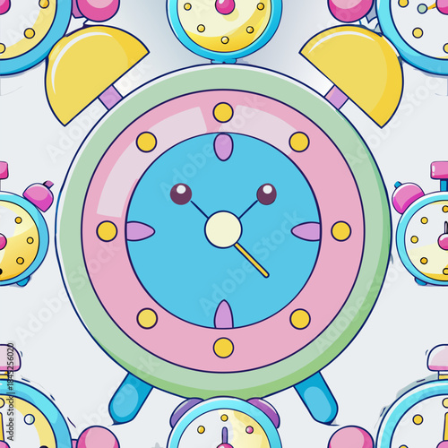 seamless pattern with clocks