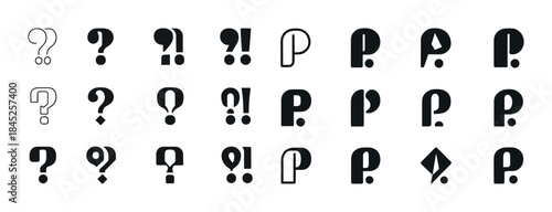 Creative variations of punctuation marks: question, exclamation,