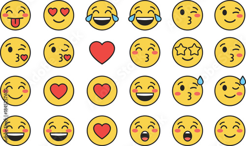 Mega ultimate vector collection of essential design elements including flat and hand-drawn emojis, colorful speech bubbles, arrows, and celebratory patriotic bursts.