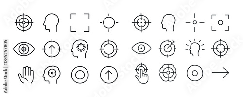 Set of minimalist icon designs for user interface and interactio