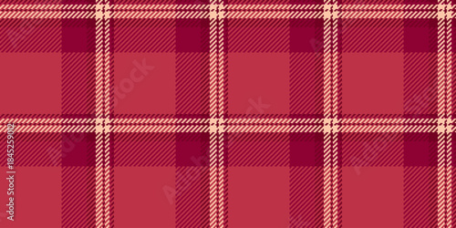 Custom check textile plaid, repeating tartan seamless pattern. Turkish fabric texture vector background in red and pink colors.