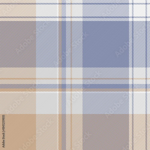 Bag check fabric texture, hipster seamless vector background. Garment tartan pattern textile plaid in pastel and white colors.