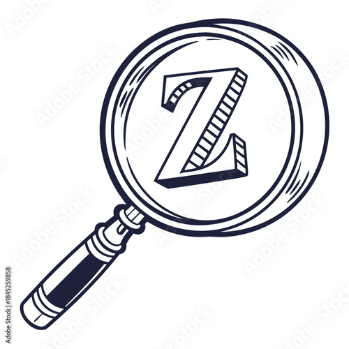 magnifying glass with text