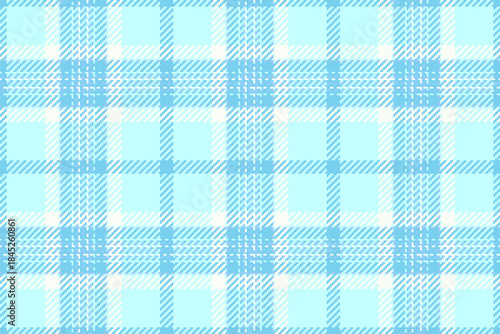 Perfection fabric plaid seamless, close-up texture check tartan. Turquoise background textile vector pattern in cyan and light colors.