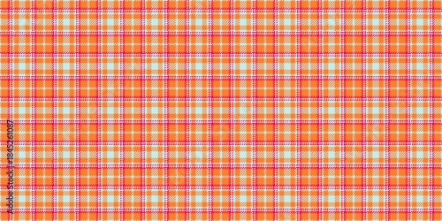 Detailed tartan pattern. Perfect for backgrounds, textiles, or designs needing a touch of classic style with bright orange and blue hues.