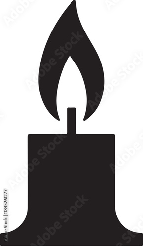 Simple black icon of a lit candle